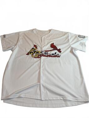St. Louis Cardinals Adult XL White Button Front Baseball Jersey
